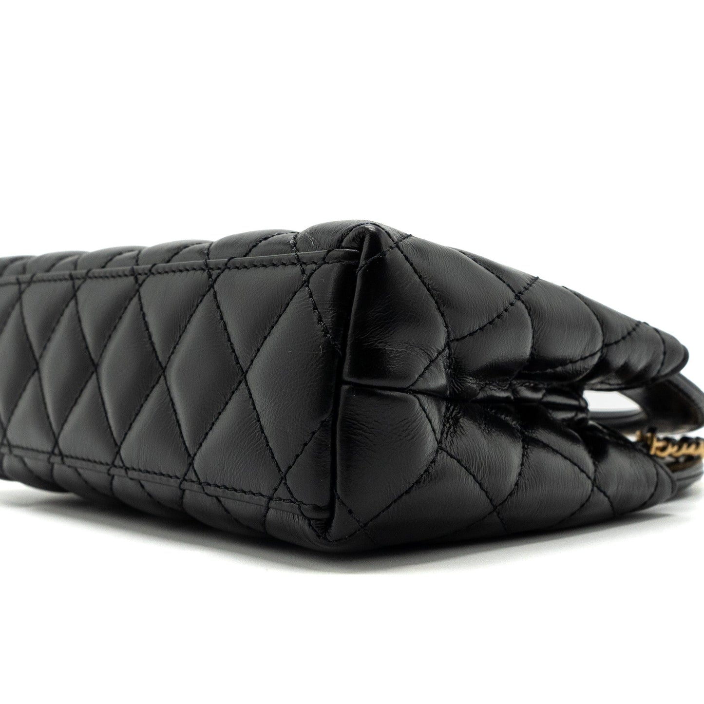 Chanel 23k Mini Shopping Tote Calfskin Black Brushed GHW(Microchip)