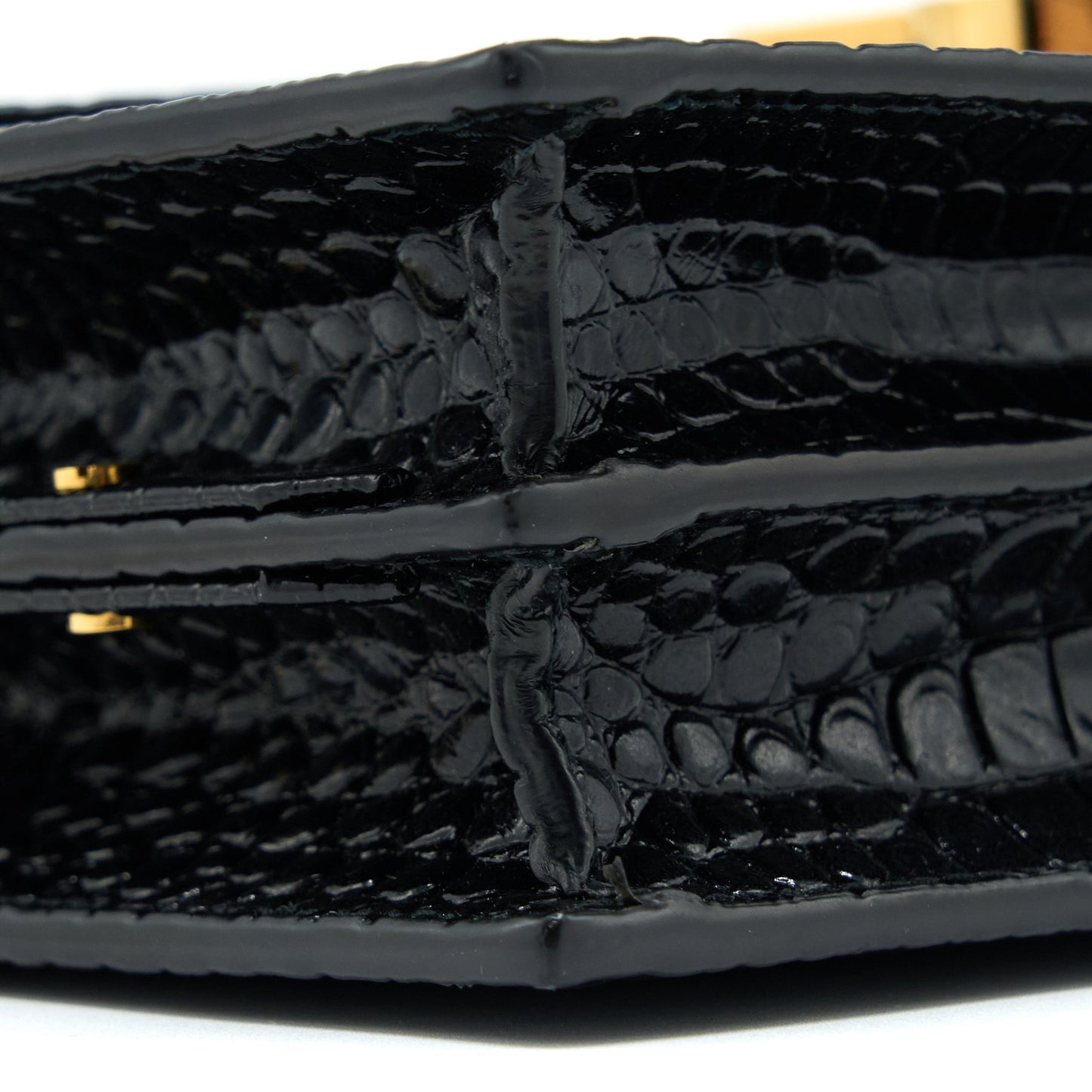 Saint Laurent Cassandra Chain Bag Croc Embossed Leather Black GHW