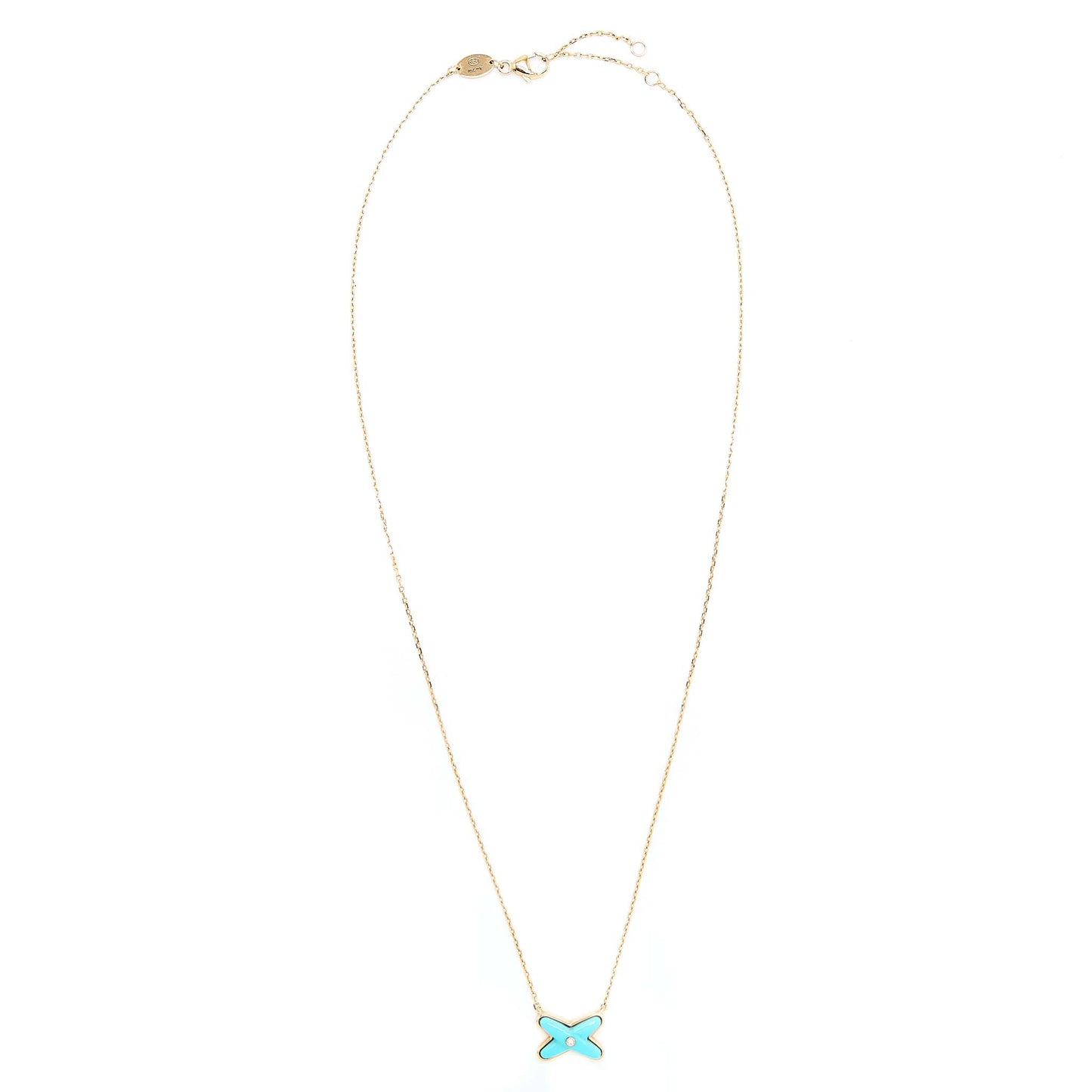 Chaumet Jeux De Liens Necklace Turquoise/Rose Gold with One Diamond