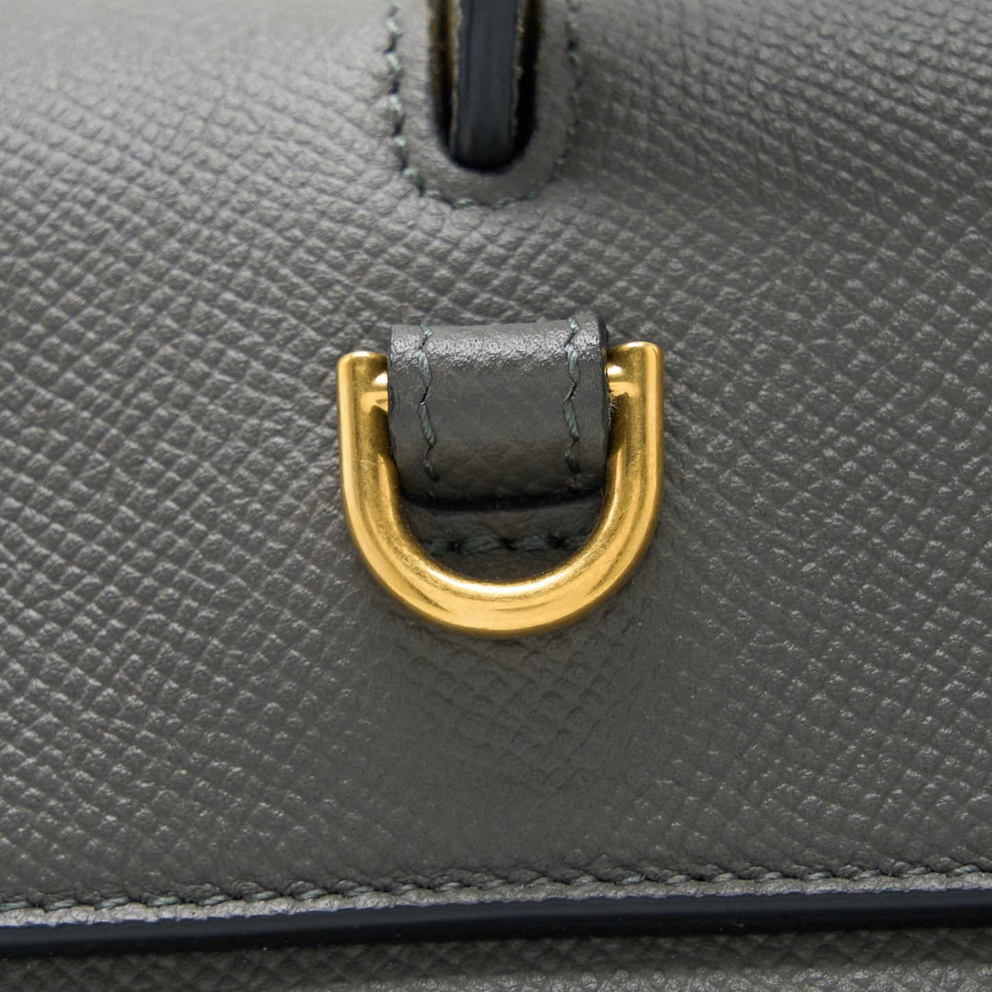 Celine Micro Belt Bag Grained Calfskin Grey GHW