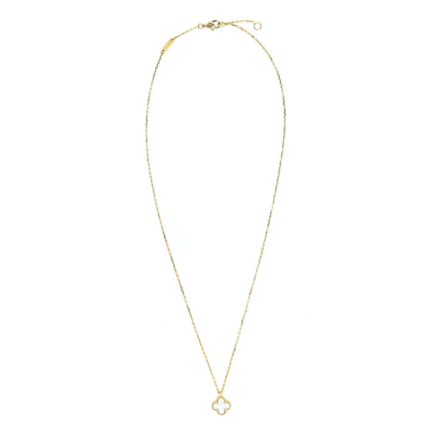 Van Cleef & Arpels Sweet Alhambra Pendant White Mother of Pearl 18K Yellow Gold