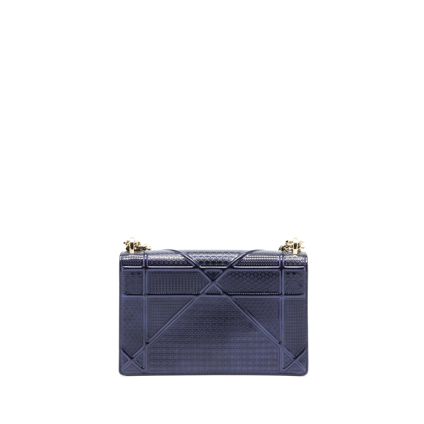 Luxury Dior Medium Luxury Diorama Calfskin Metallic Navy LGHW