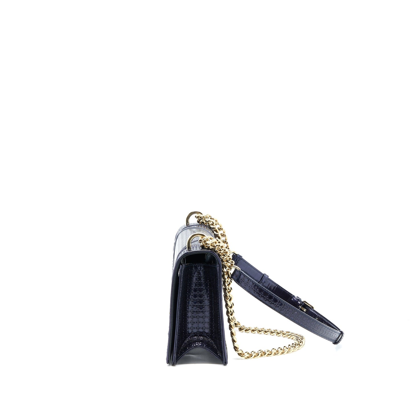 Luxury Dior Medium Luxury Diorama Calfskin Metallic Navy LGHW