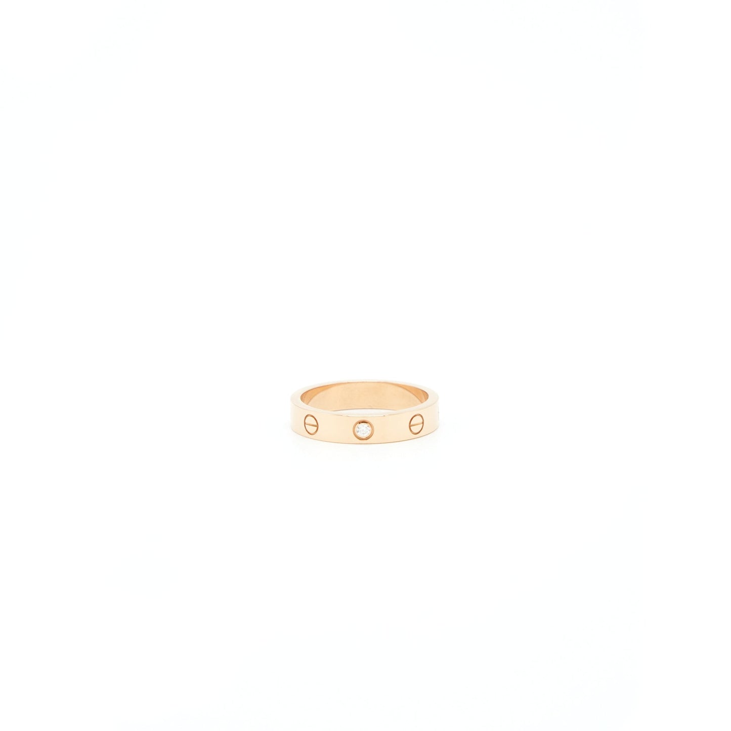 Cartier Size 55 Love Ring with One Diamond Rose Gold