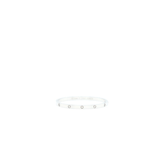 Cartier Size 15 Love Bracelet Small Model White Gold 6 Diamonds