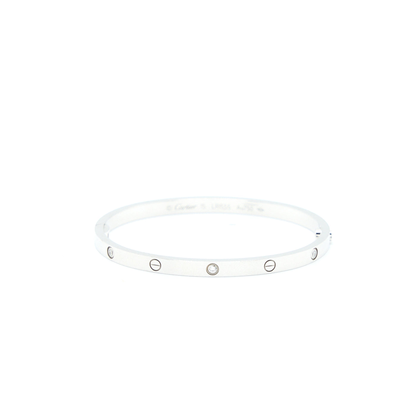 Cartier Size 15 Love Bracelet Small Model White Gold 6 Diamonds