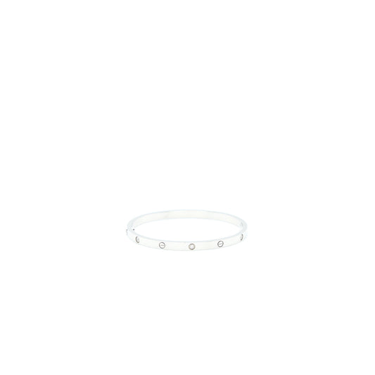 Cartier Size 15 Love Bracelet Small Model White Gold 6 Diamonds