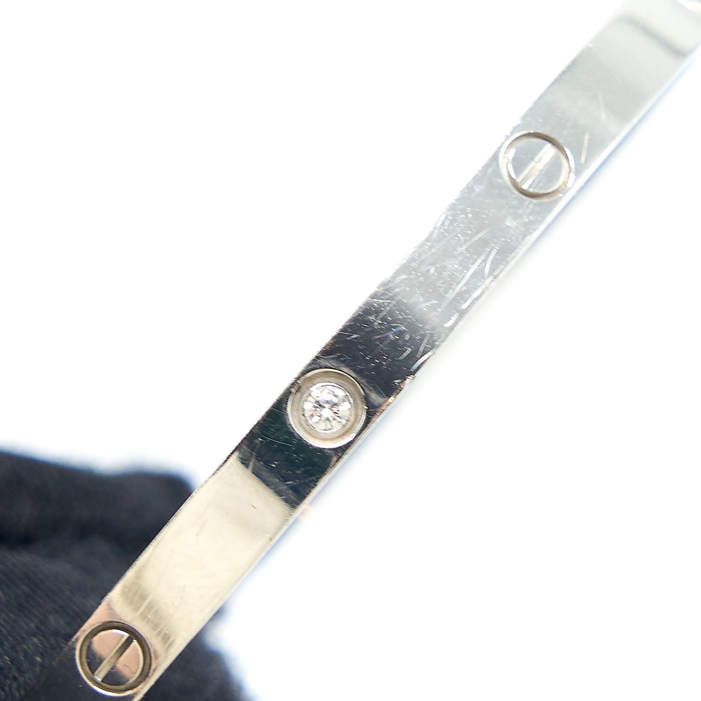 Cartier Size 15 Love Bracelet Small Model White Gold 6 Diamonds