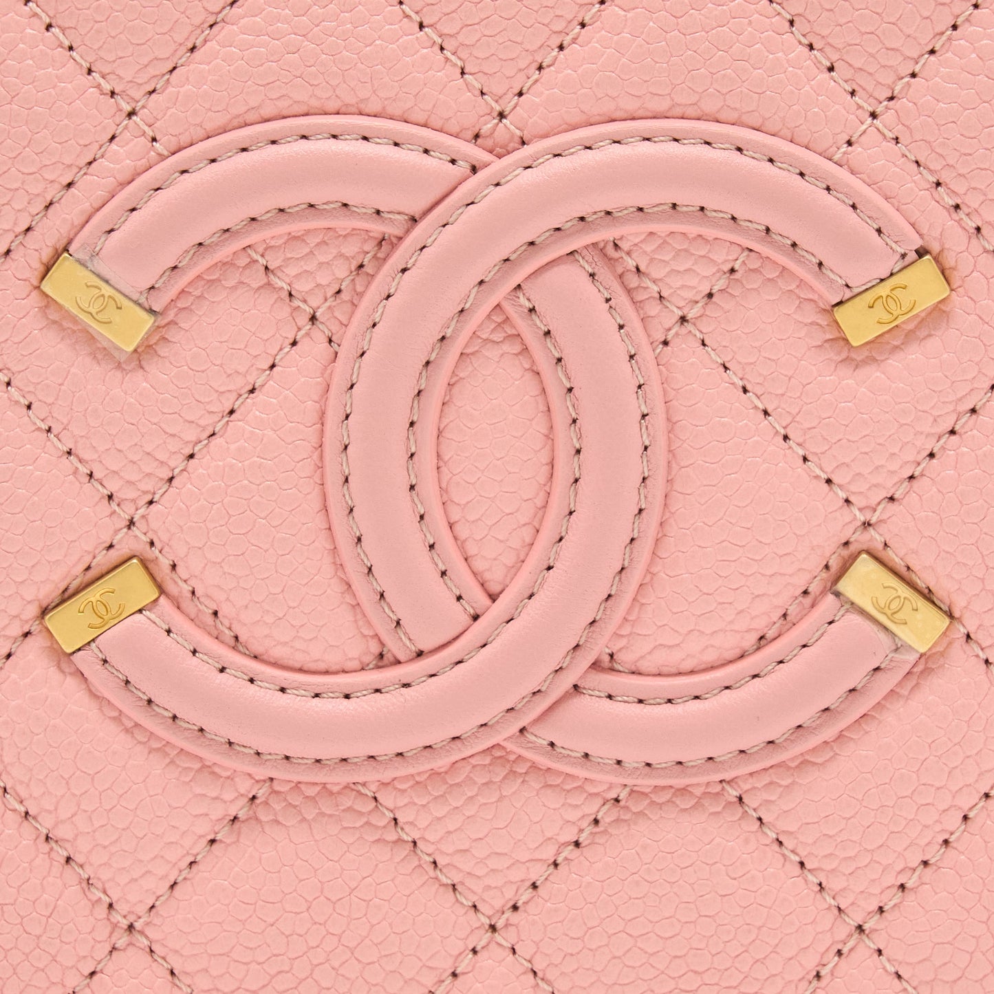Chanel Filigree Vanity Case Caviar Pink GHW