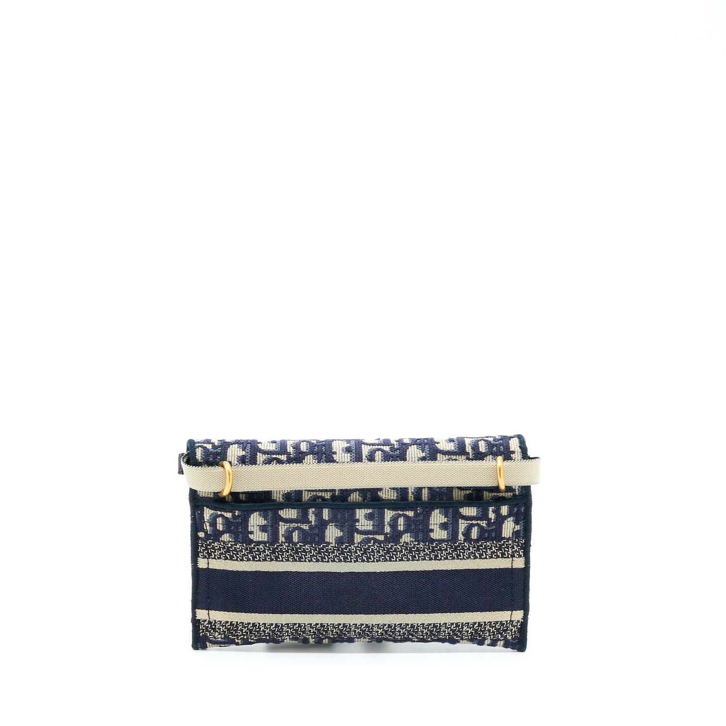 Luxury Dior Saddle Slim Pouch Blue Luxury Dior Oblique Embroidery
