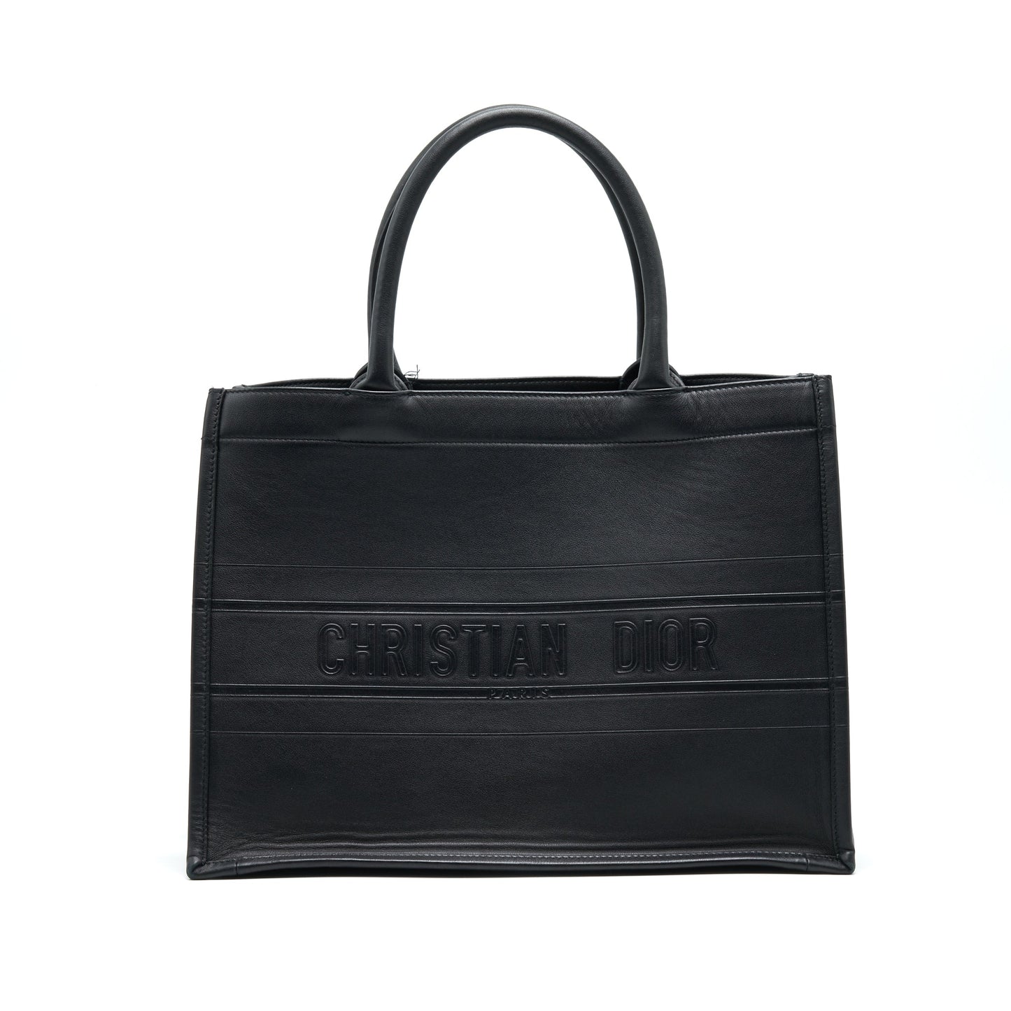 Luxury Dior Small Leather Booktote SO black