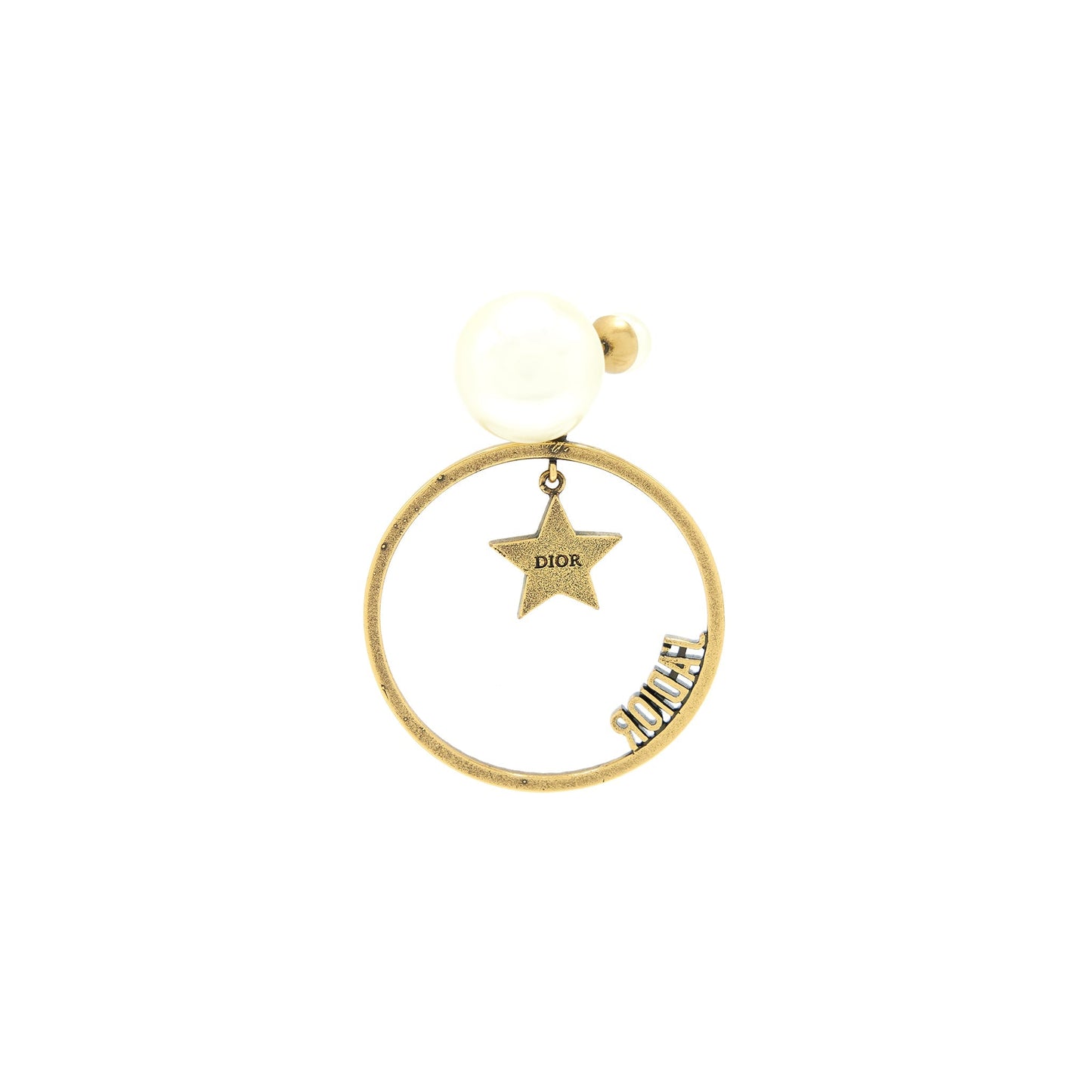 Luxury Dior J'aLuxury Dior Round Drop Pearl Earrings With Crystal GHW