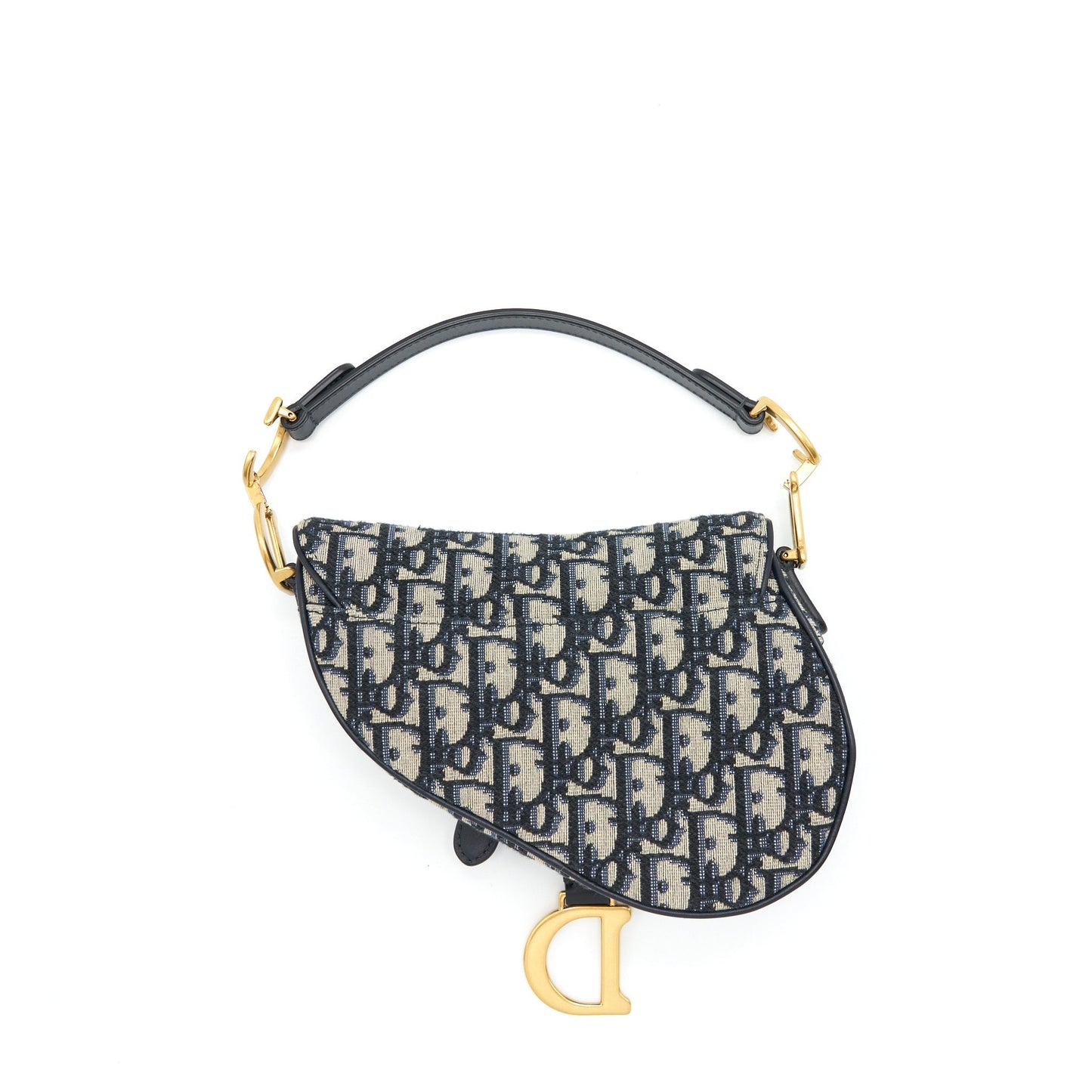 Luxury Dior Mini Saddle Blue Oblique GHW