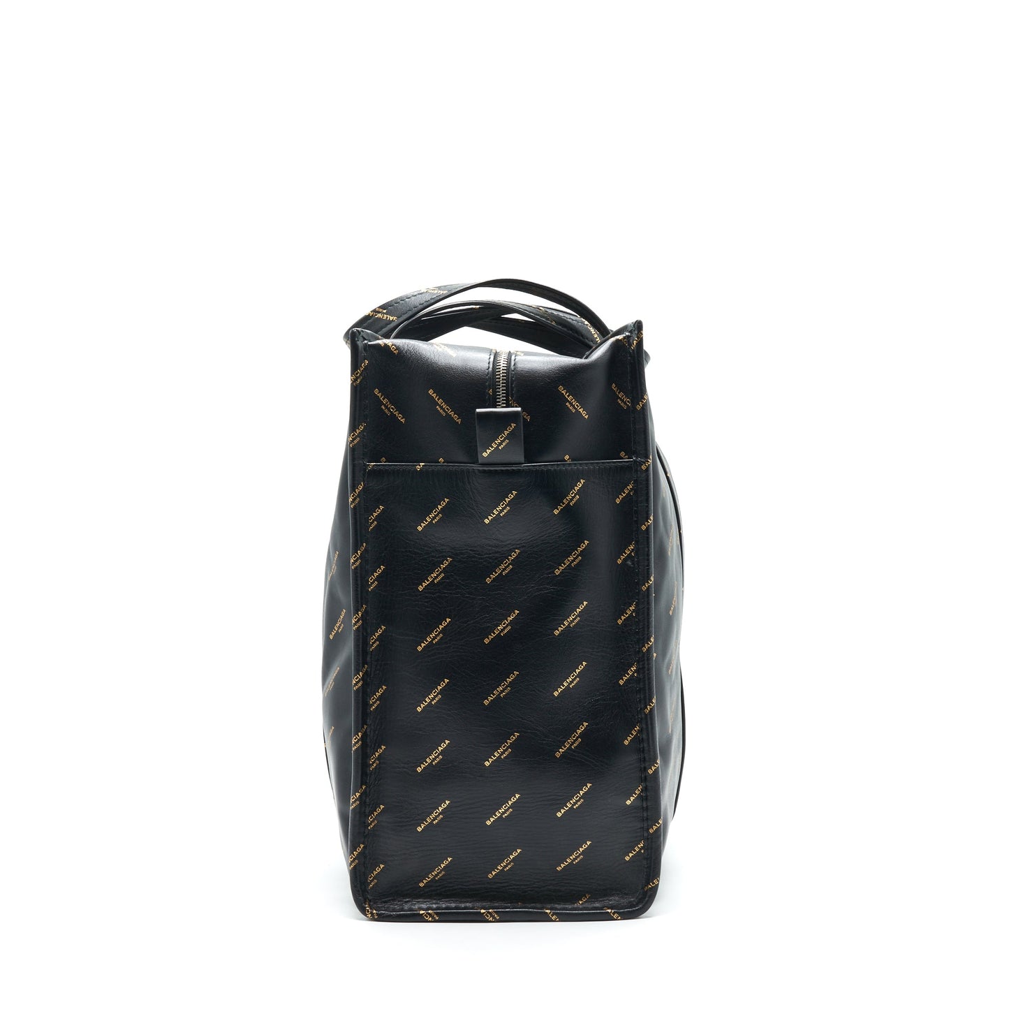 Balenciaga Logo Printed Bazar Shopper M Leather Bag