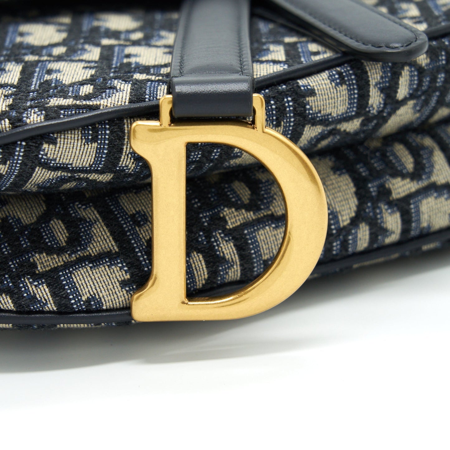Luxury Dior Mini Saddle Blue Oblique GHW