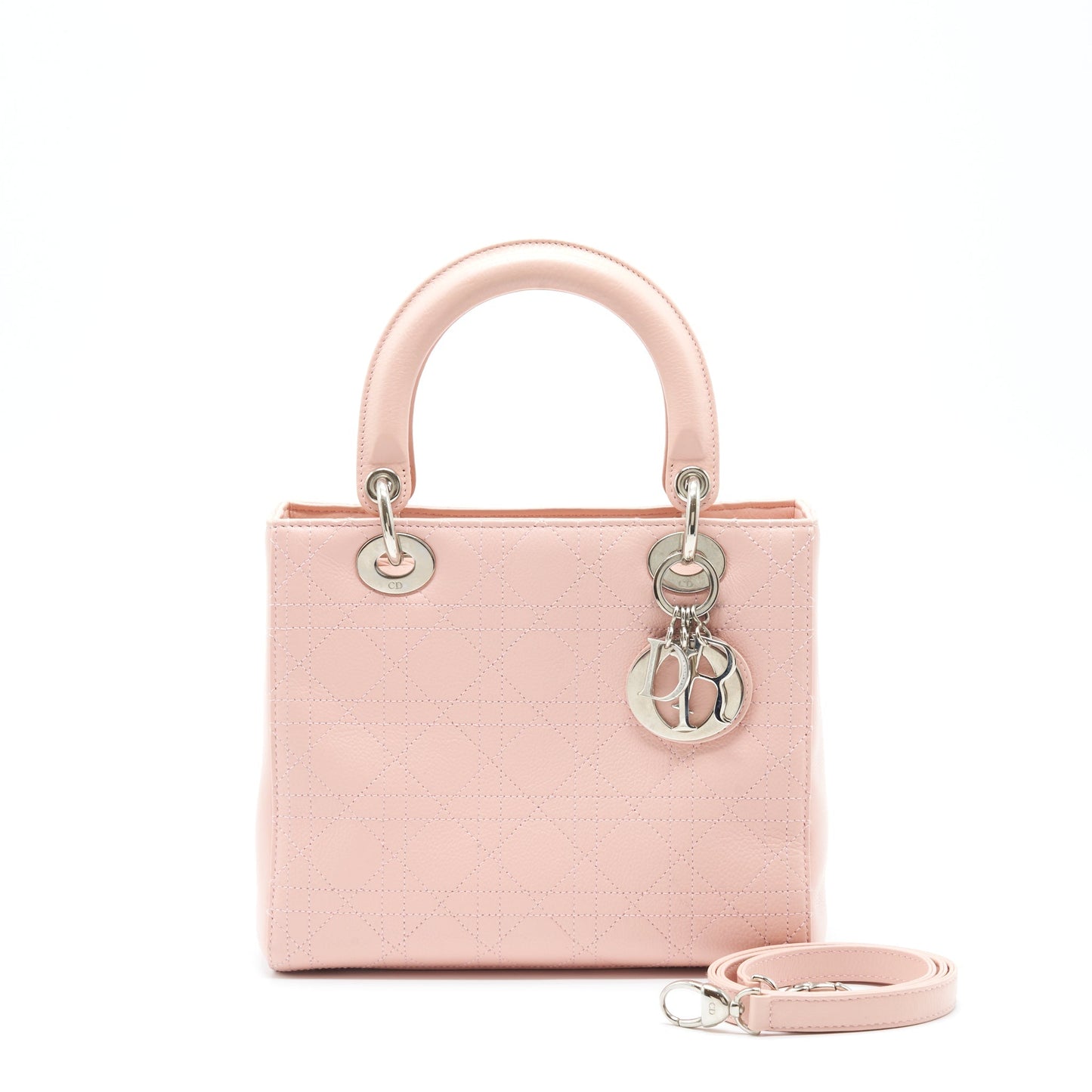 Luxury Dior Medium Lady Luxury Dior Calfskin Light Pink SHW
