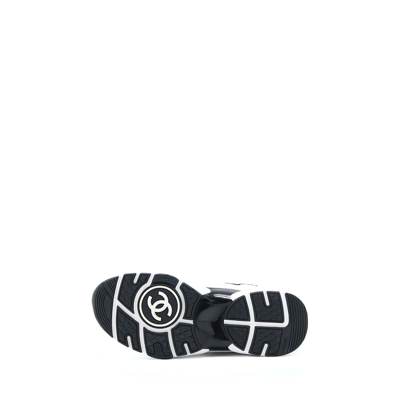Chanel Size 35 22a Trainers Printed Suede/Calfskin Black/White