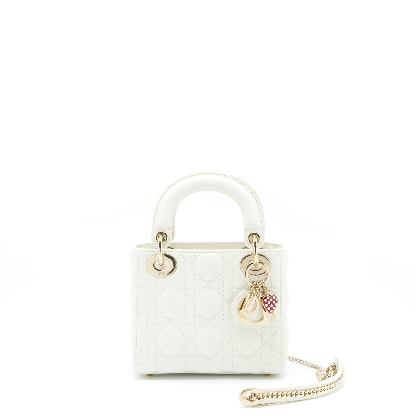 Luxury Dior Mini Lady Luxury Dior Tote Bag Lambskin White LGHW