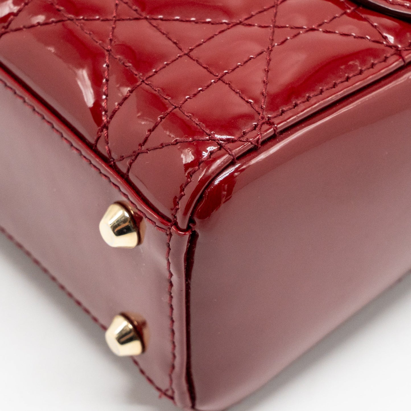 Dior Mini Lady dior patent leather red GHW