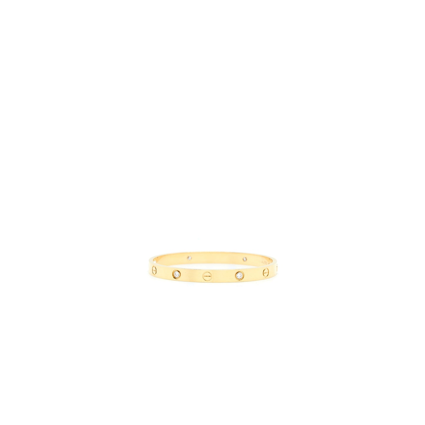 Cartier Size 17 Love Bracelet Yellow Gold Diamonds