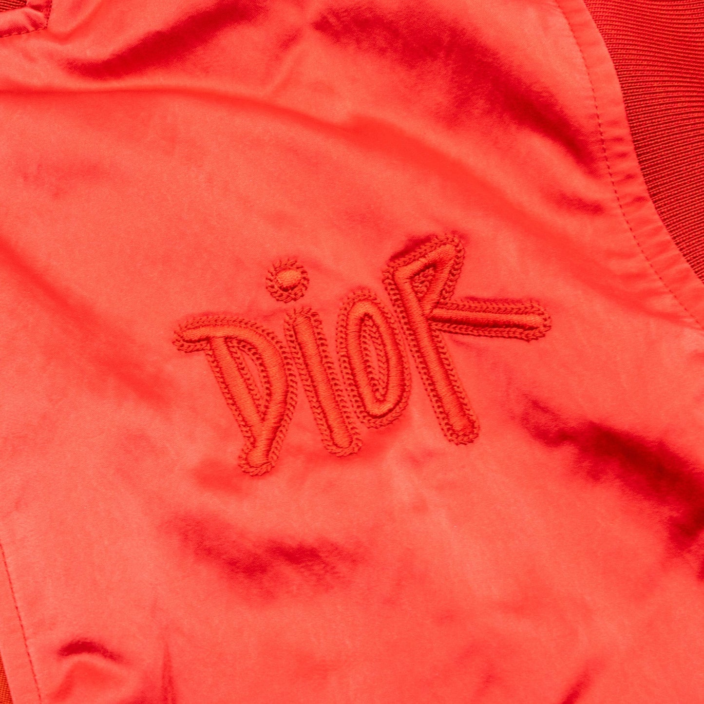 Luxury Dior Size 50 Shawn Stussy Limited Edition OX Zipped Bomber Jacket Polyamide Red