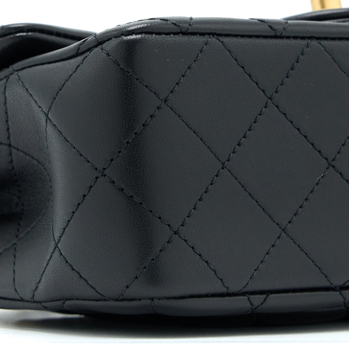 Chanel 23C Pearl Crush Mini Rectangular Flap Bag Lambskin Black Brushed GHW (Microchip)