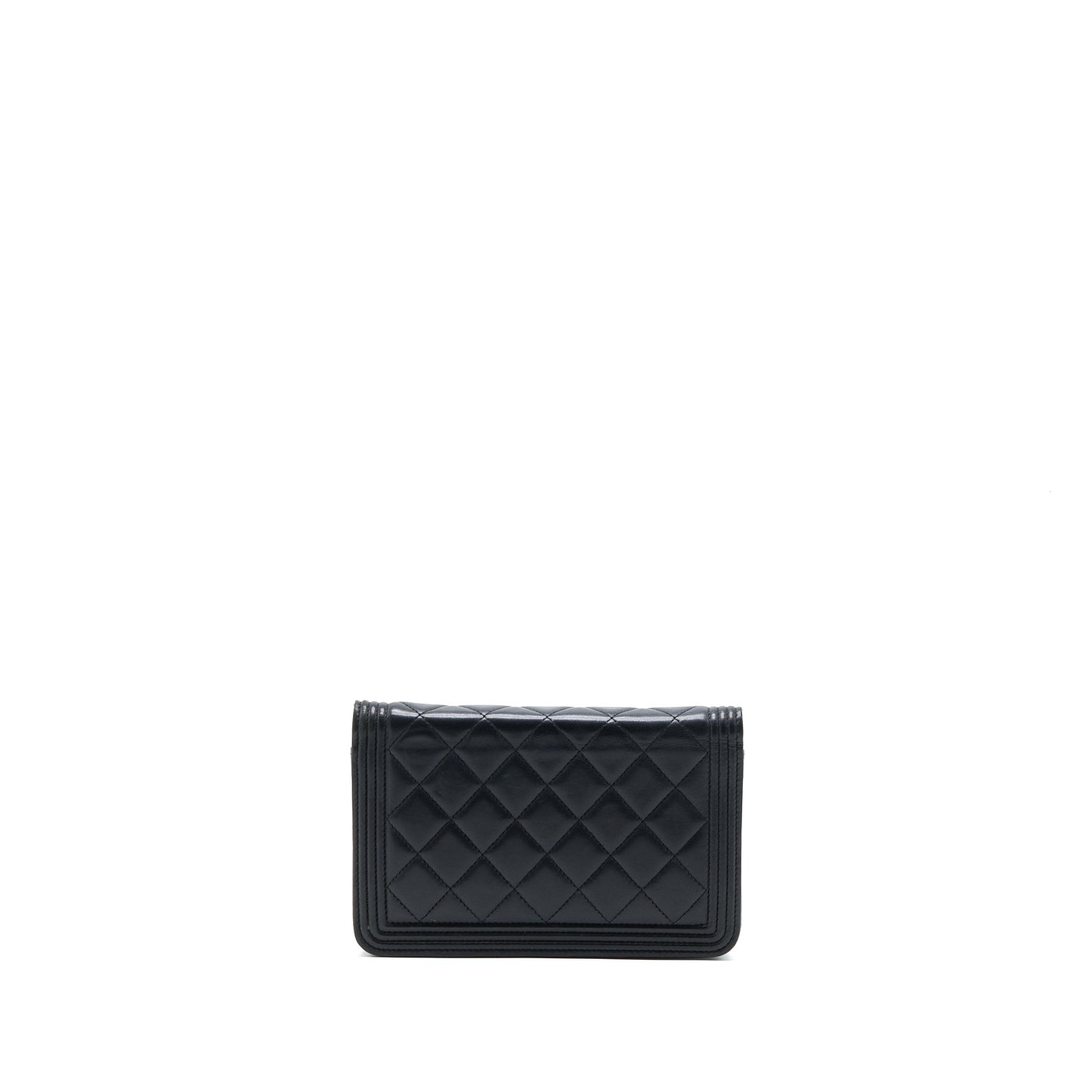 Chanel Boy Wallet On Chain Lambskin Black SHW