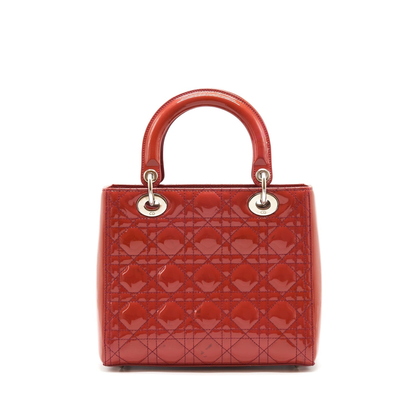 Luxury Dior Medium Lady Luxury Dior Patent Coral Pink LGHW