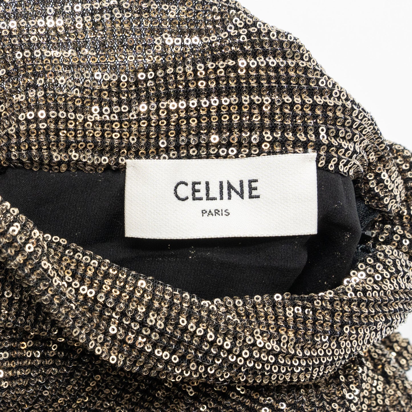 Celine size 34 lavalli/ tulle blouse Top/polyster Gold