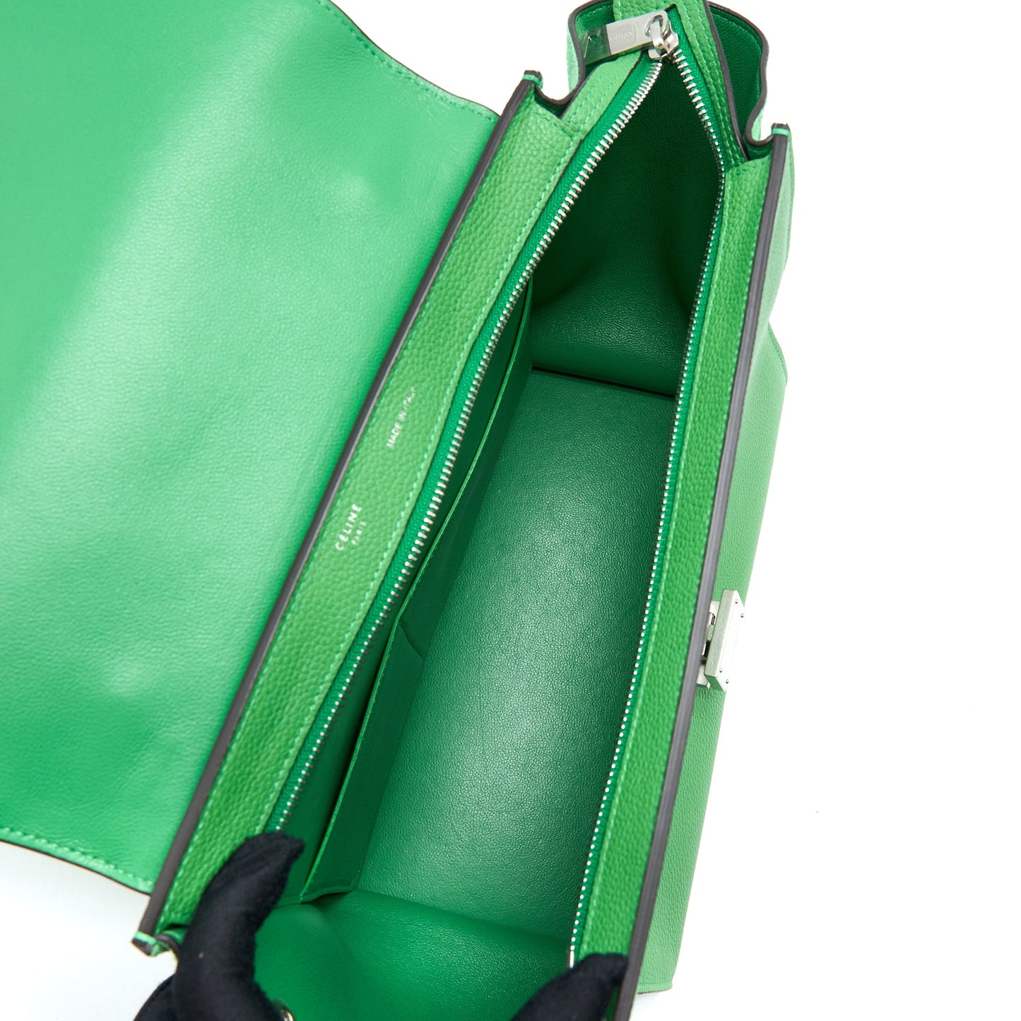 Celine Small Trapeze Bag Calfskin/Suede Green SHW