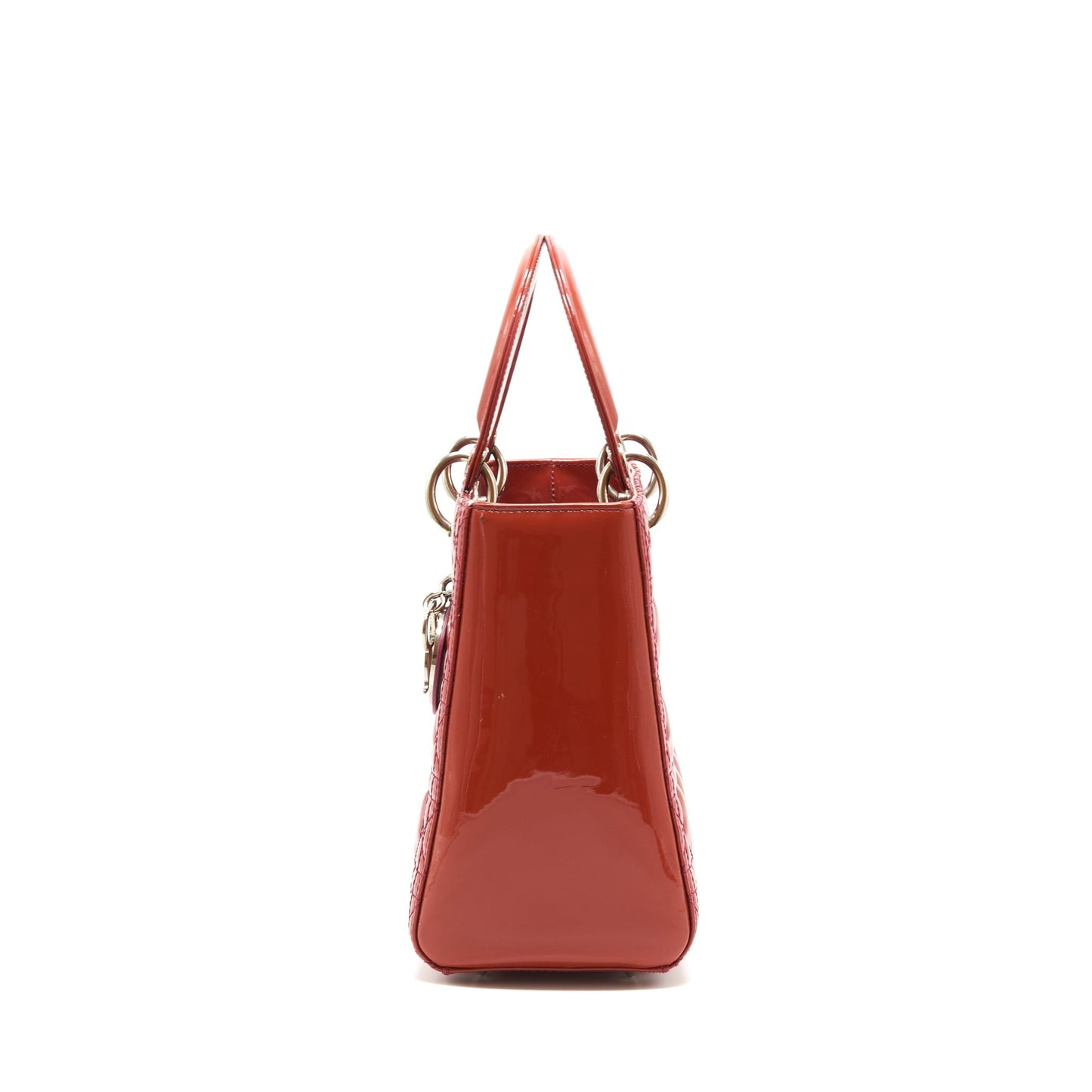 Luxury Dior Medium Lady Luxury Dior Patent Coral Pink LGHW