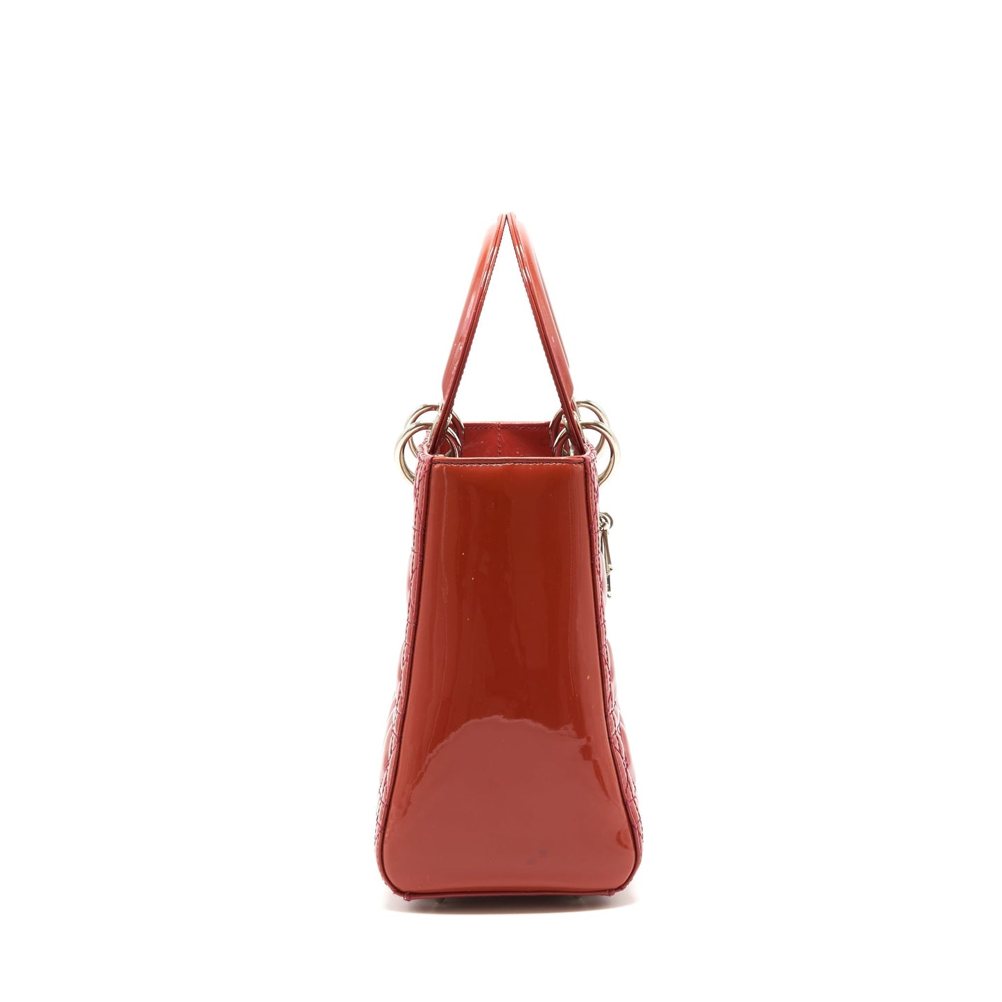 Luxury Dior Medium Lady Luxury Dior Patent Coral Pink LGHW