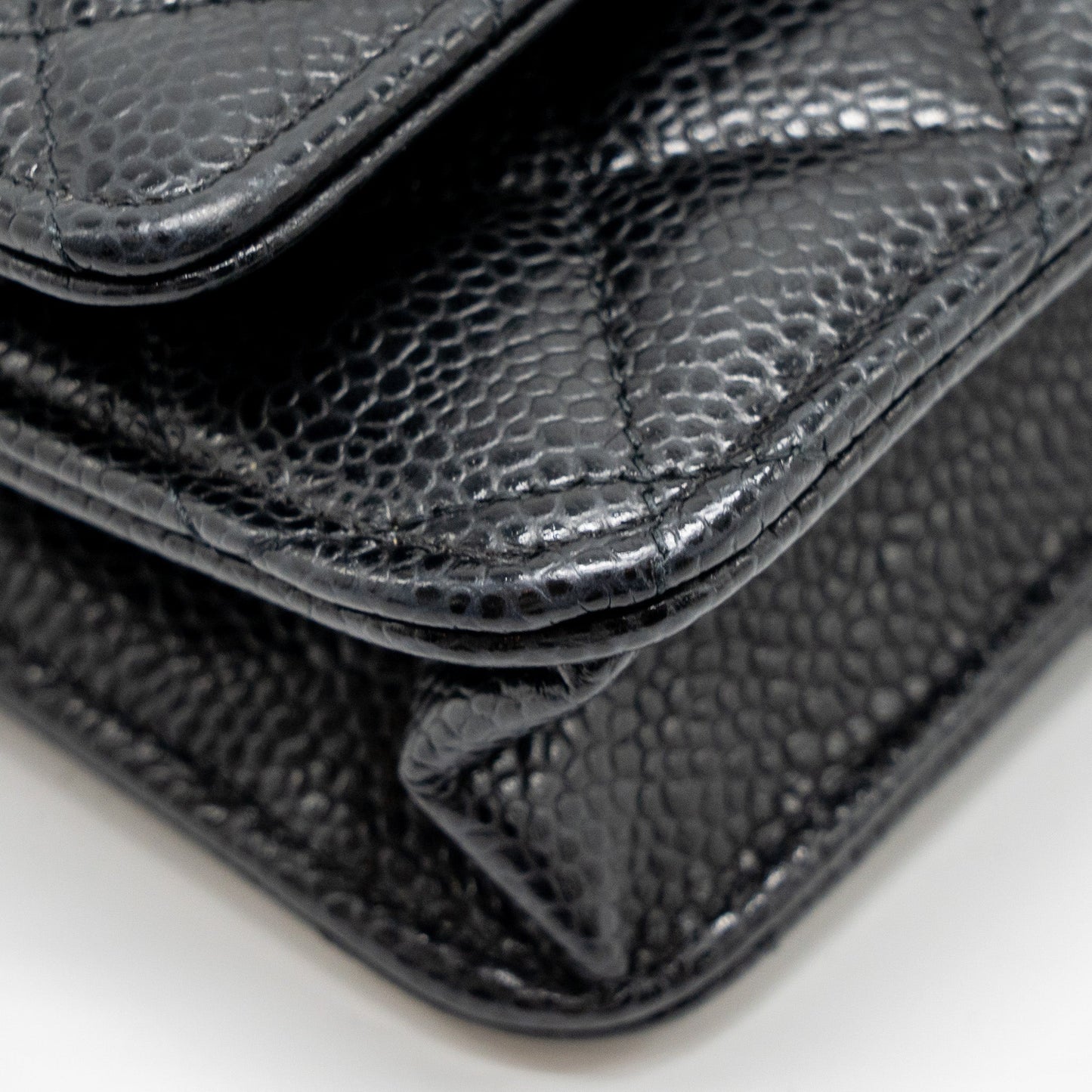 Chanel Classic Wallet On Chain Caviar Black GHW (Microchip)