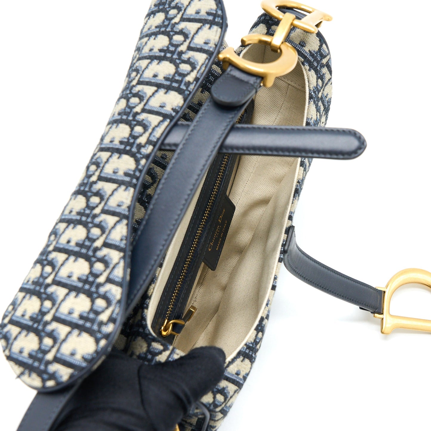 Luxury Dior Medium Luxury Dior Saddle Bag Blue Luxury Dior Oblique Jacquard GHW
