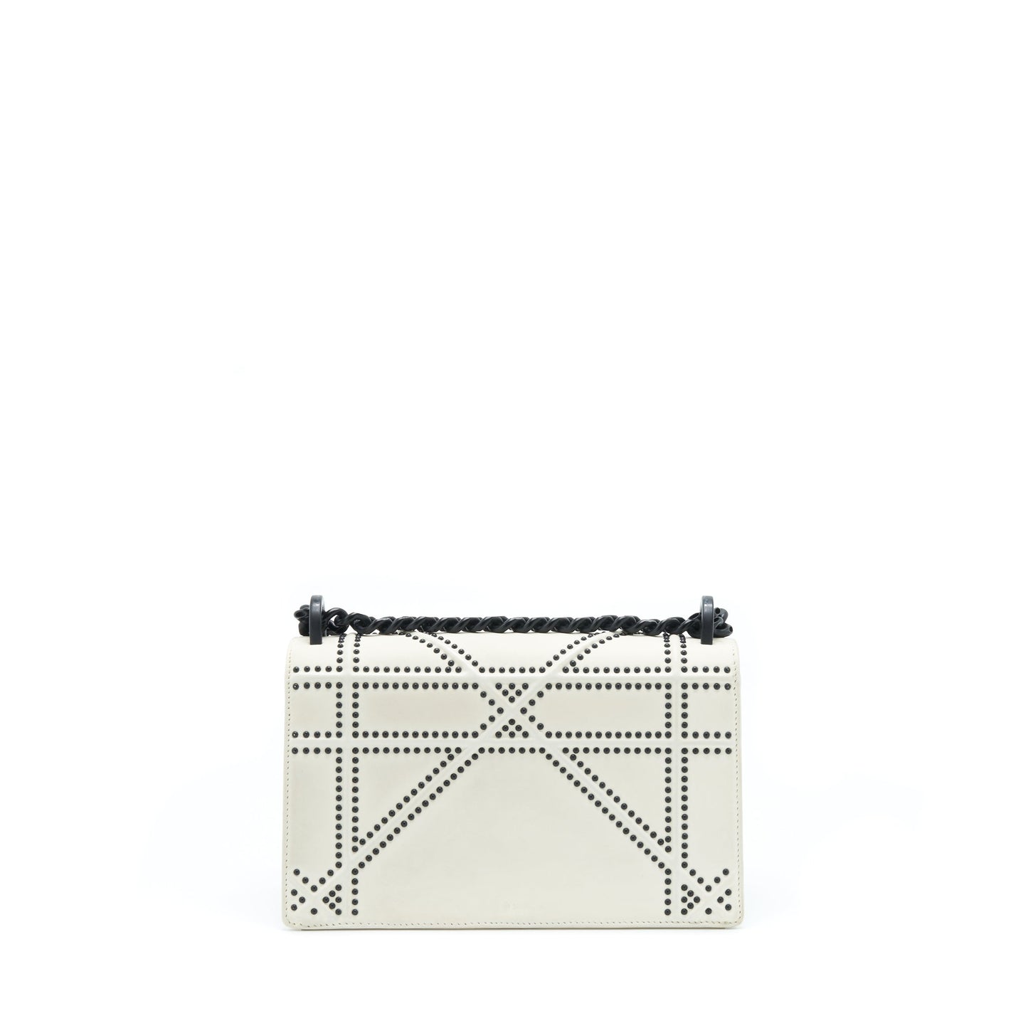 Luxury Dior Small Studded Luxury Diorama White With Black Hardware