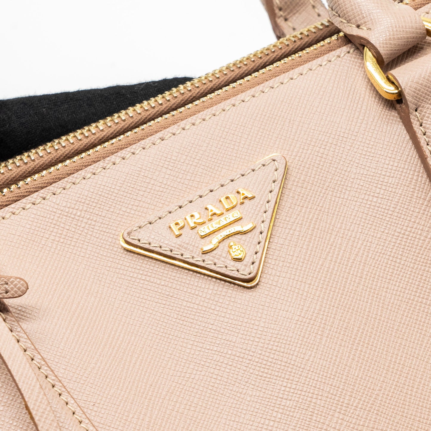 Prada Double Zip Shopping Toto Saffiano Cammeo GHW
