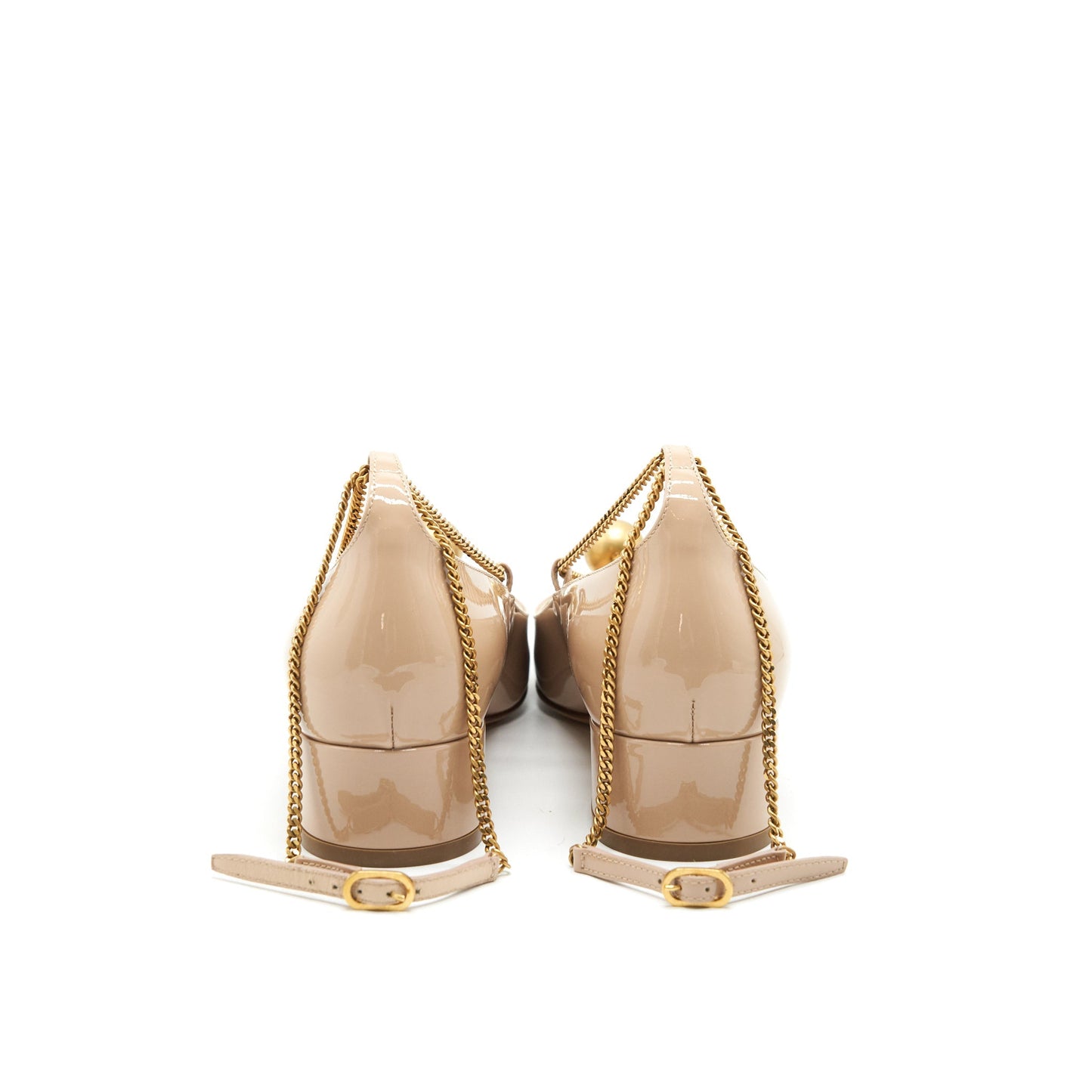CHRISTIAN Luxury Dior Size 36.5 Patent Leather Pumps In Beige