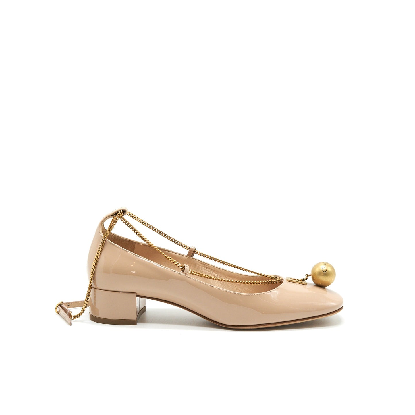 CHRISTIAN Luxury Dior Size 36.5 Patent Leather Pumps In Beige
