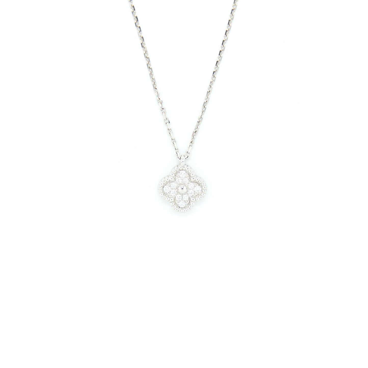 Van Cleef & Arpels Sweet Alhambra Pendant White Gold Diamonds