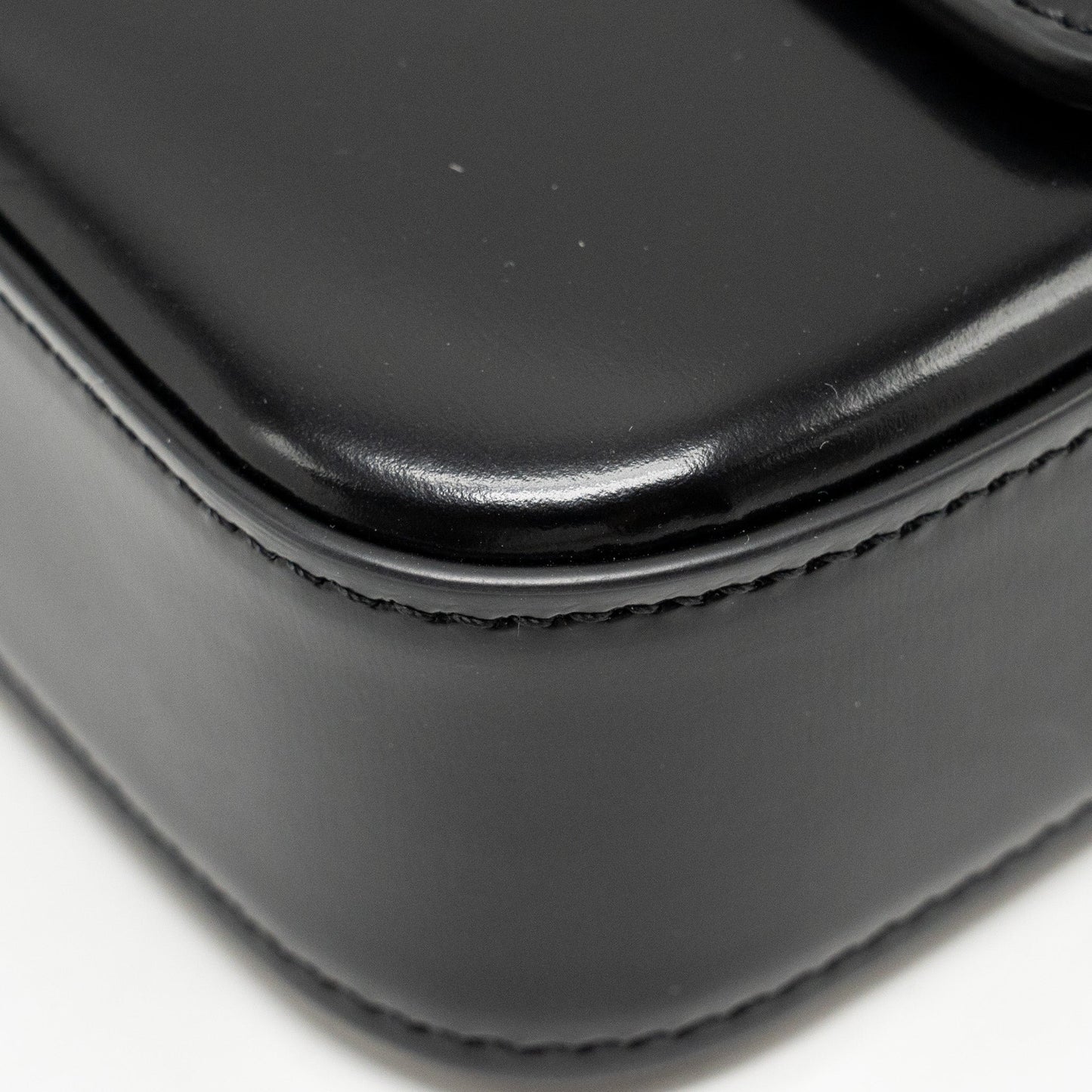 Celine Triomphe Chain Shoulder Bag Shiny Calfskin Black GHW