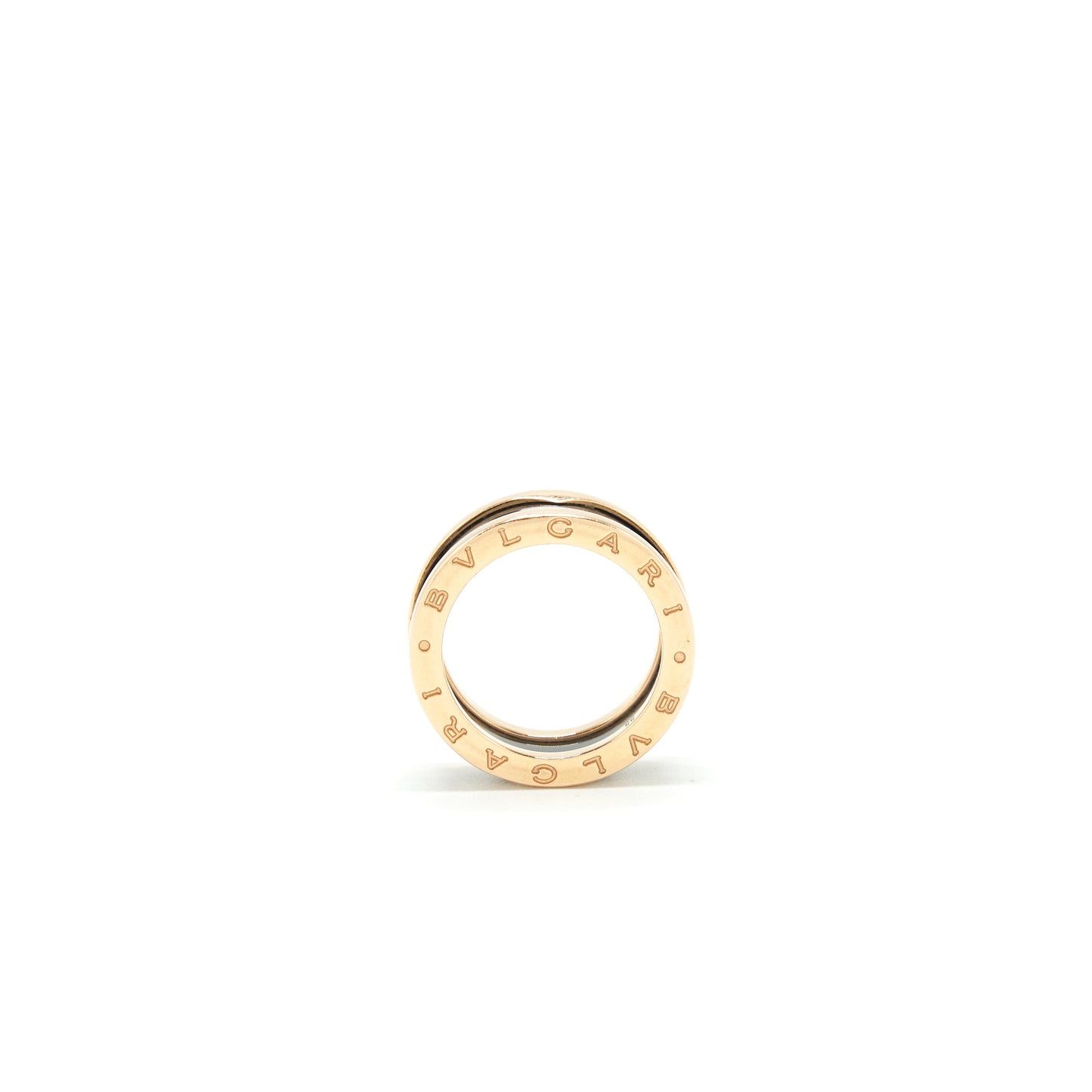 Bvlgari Size 55 B.zero Two Band Ring Rose Gold With Ceramic