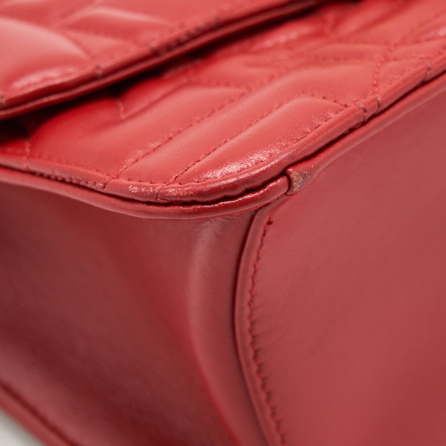 Salvatore Ferragamo Gancini Flap Bag Calfskin Red GHW