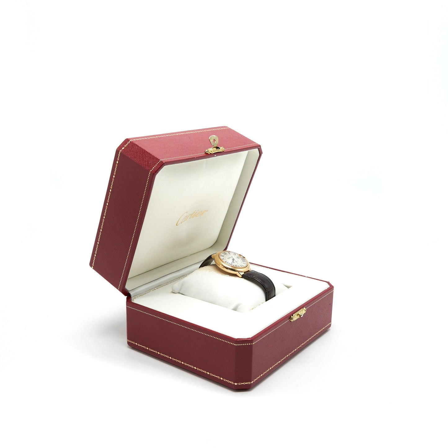 Cartier Ballon Bleu 33mm Auto Gold / Leather W6920097