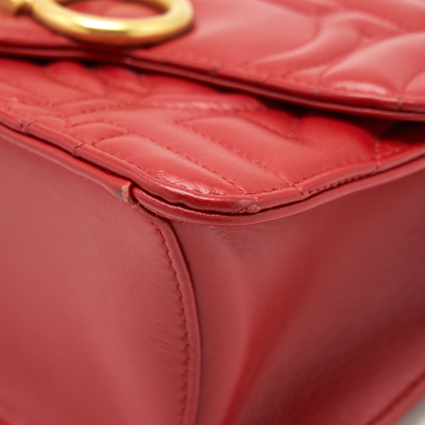 Salvatore Ferragamo Gancini Flap Bag Calfskin Red GHW