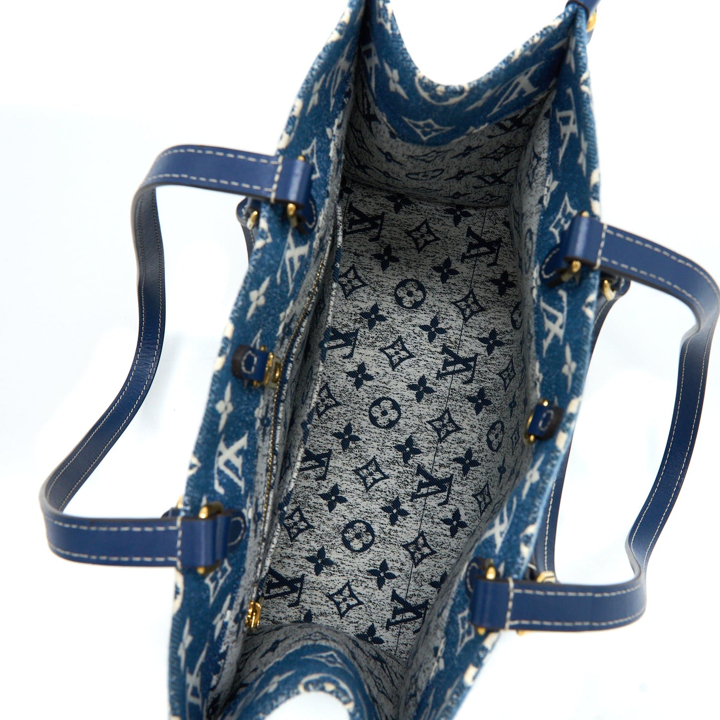 Louis Vuitton Onthego MM Monogram Denim Blue GHW