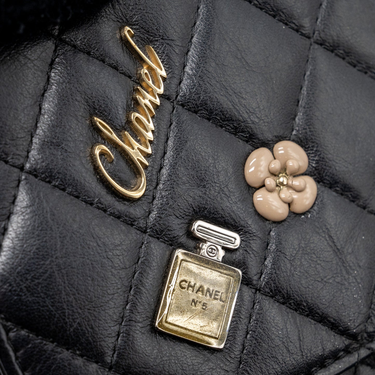 Chanel 2.55 Reissue Lucky Charms Wallet On Chain Aged Calfskin Black Ruthenium Hardware
