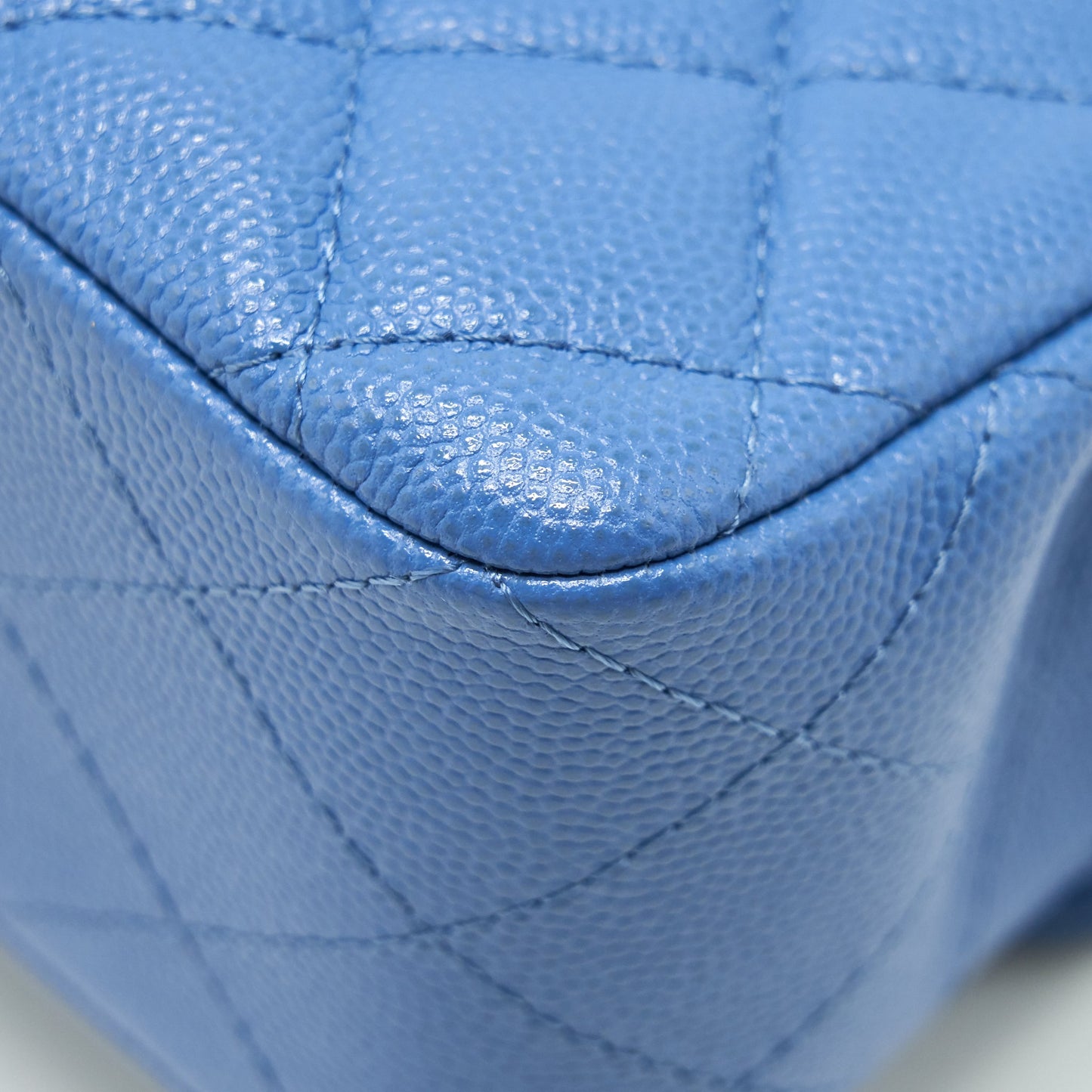 Chanel Small Classic double Flap Caviar Blue LGHW