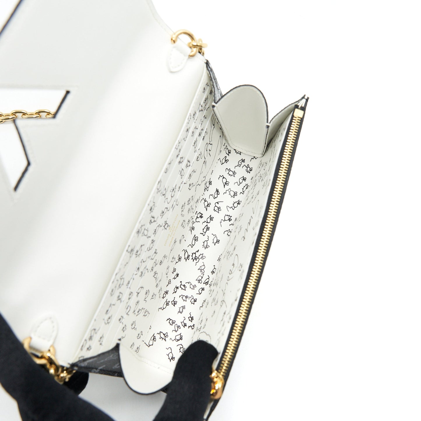 Louis Vuitton Twist Chain Wallet Monogram Catogram Cat Black