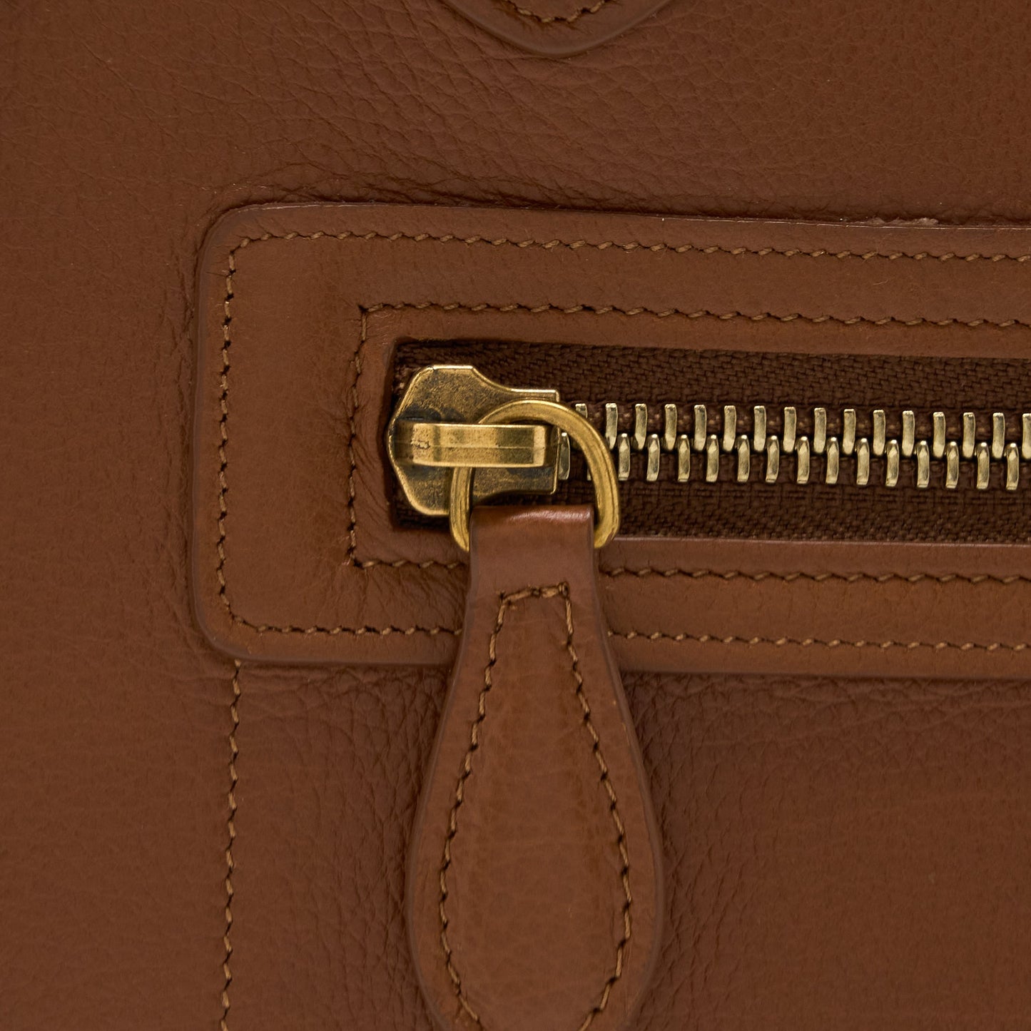Celine Micro Luggage Bag Calfskin Brown GHW