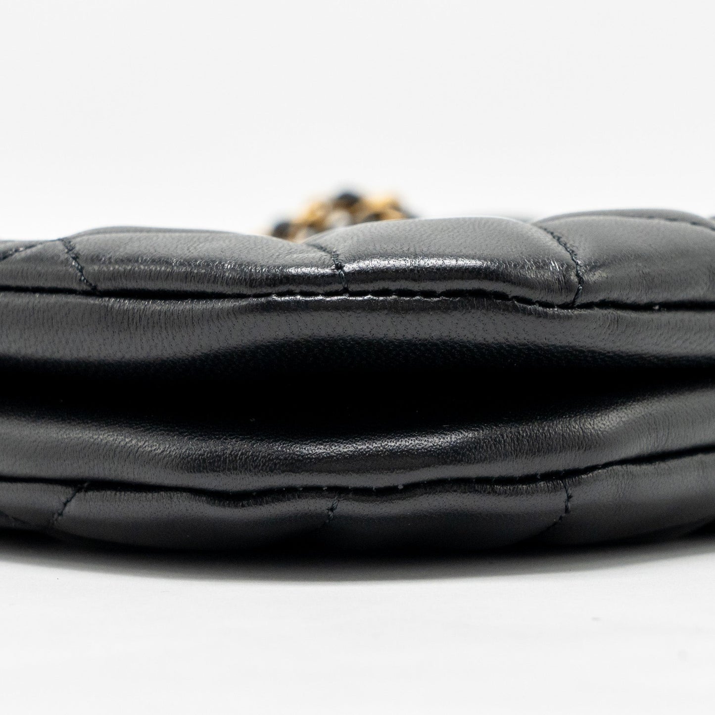 Chanel 24C Quilted Small Messenger Bag Black Lambskin GHW (Microchip)